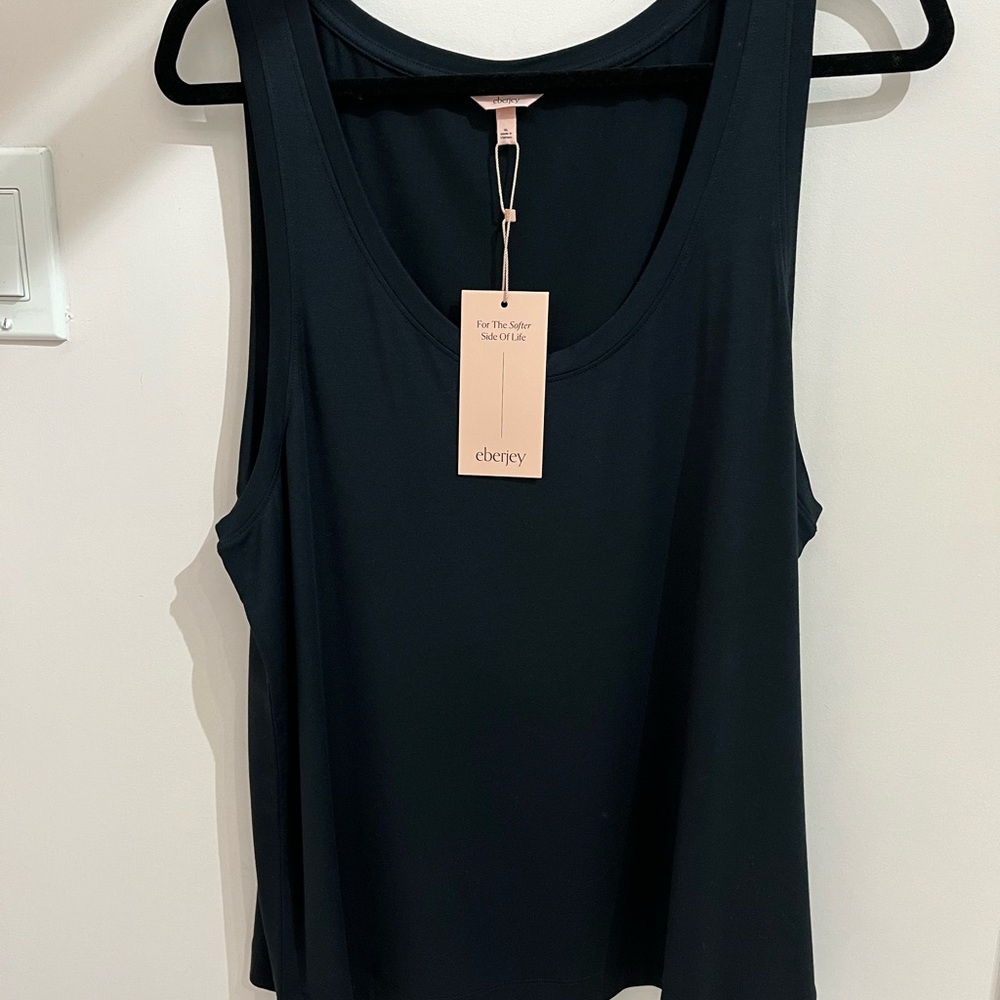 Eberjey Black Tank Top with Sleeveless Design